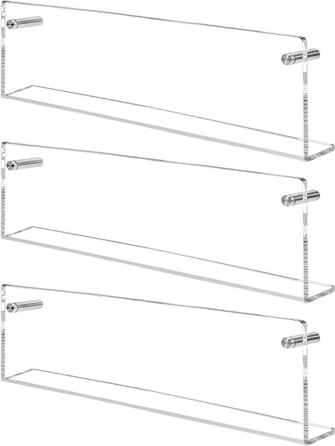 Tijdschriftenplank acryl geschikt voor elk interieur 3 stuks helder 68 cm