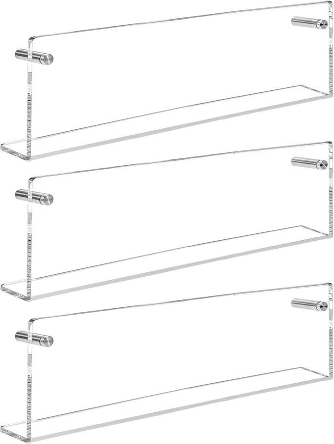 Tijdschriftenplank helder acryl set van 3 68 cm ideaal voor woonkamer en thuiskantoor