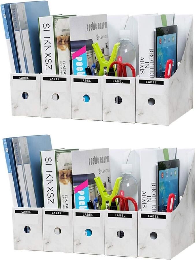Tijdschriftenrek 10 stuks kraftpapier mappen A4 bureaublad tijdschriftendoos kraftpapier bestanden en mapverdelers bureau organizer voor mappen briefpapier kantoorbenodigdheden geschikt voor school slaapzalen en kantoren 9*26*27cm - Foto 4