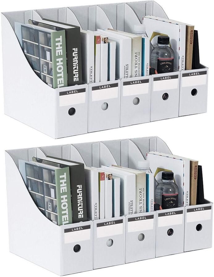 Tijdschriftenrek 10 stuks kraftpapier mappen A4 bureaublad tijdschriftendoos kraftpapier bestanden en mapverdelers bureau organizer voor mappen briefpapier kantoorbenodigdheden geschikt voor school slaapzalen en kantoren 9*26*27cm - Foto 3