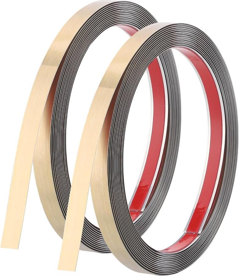 Titel: 2 stuks 5 m x 1 cm zelfklevende roestvrijstalen muurlijsten met spiegelachtige afwerking