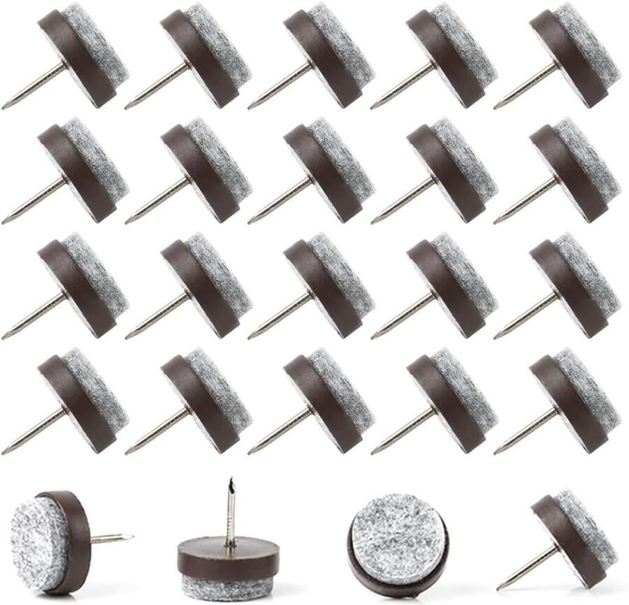 Titel: 50 stuks 22 mm viltglijders met schroeven voor laminaat en parket