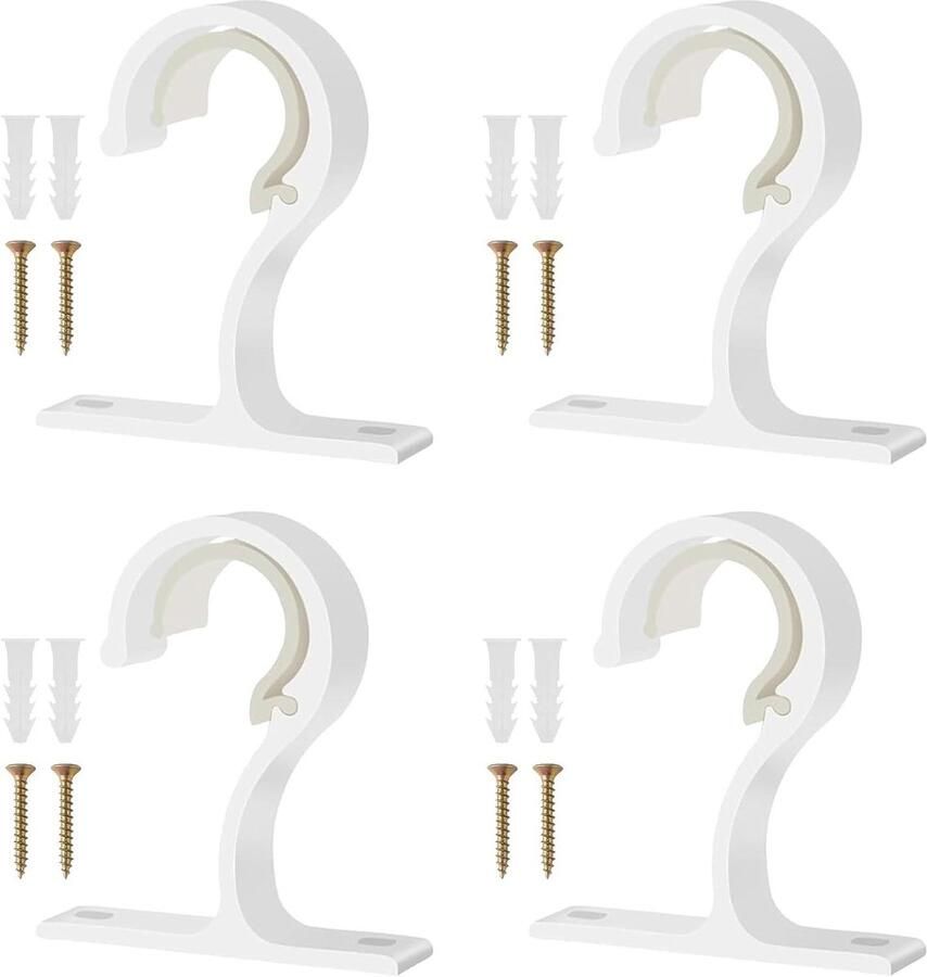 Titel: Allecto Plus Gordijnroedehouders 4 stuks voor kast raambekleding aluminiumlegering plafondhouder met schroeven verstelbaar