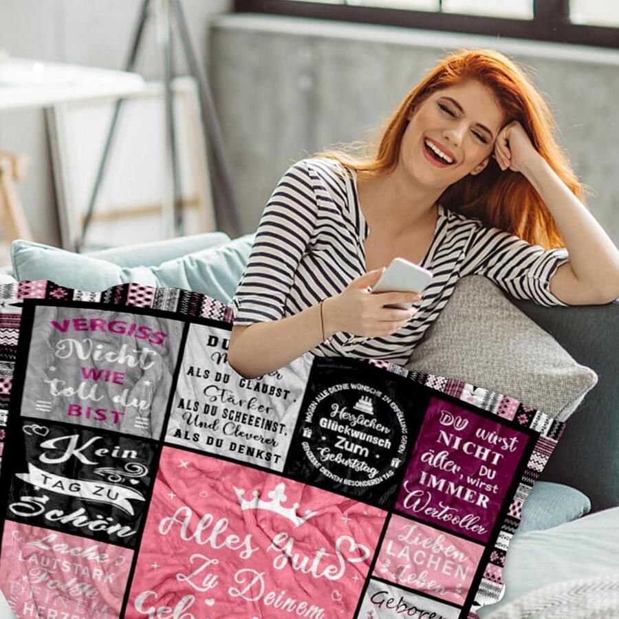 150 cm x 130 cm Knuffeldeken van Fleece Woondeken Pluizige Deken Sherpa Bankdeken Warmgezellige sprei voor bed en bank - Foto 2