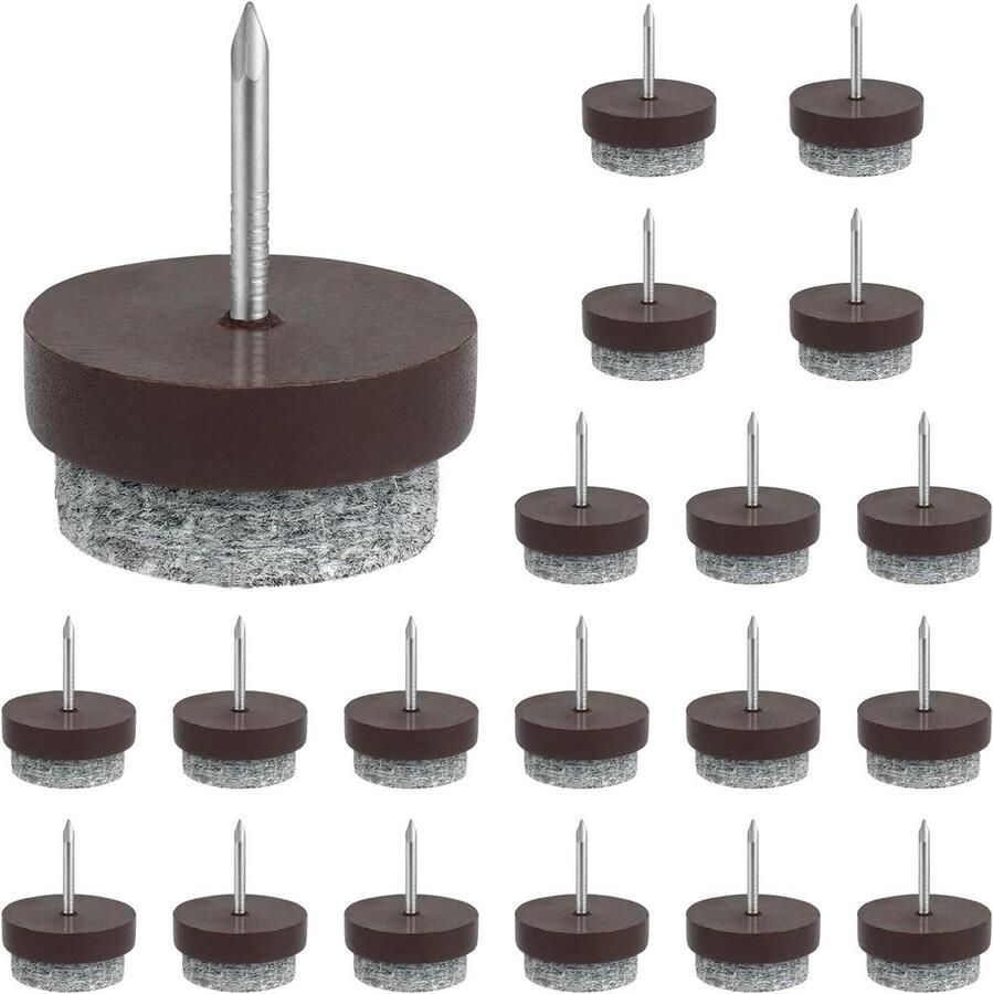 Titel: Pack of 20 Felt Caps Screws Diameter 22 mm for Chair Leg Protectors Floor Protectors