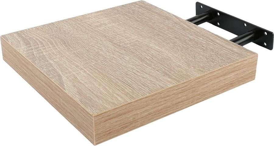 Titel:Zwevende wandplank 25x25x4cm wit eiken kleur Onzichtbare fixatie Planken decoratief Maximale belasting 5kg