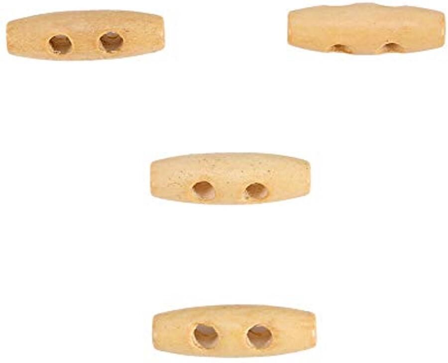 Toggle Knoppen voor Duffle Jassen en Truien Houten 2-Gaten Knoppen 30mm (50 Stuks)