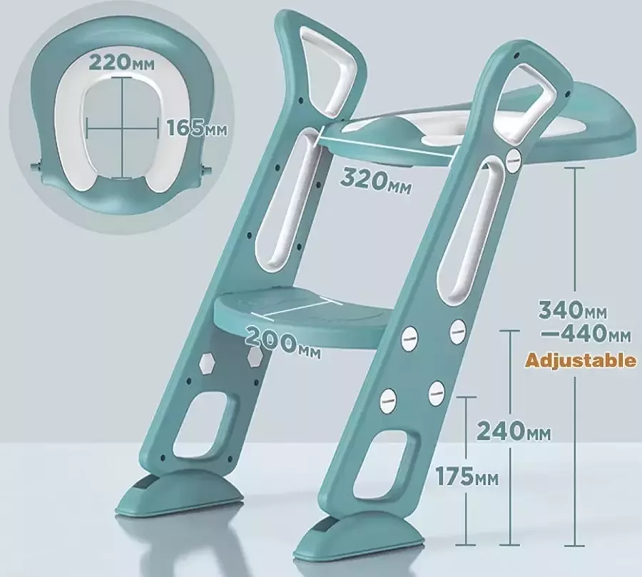 Toilet Seat with Ladder for Children and Toddlers Robust Potty Ladder with Padded Cushion for Little Kids Boys and Girls