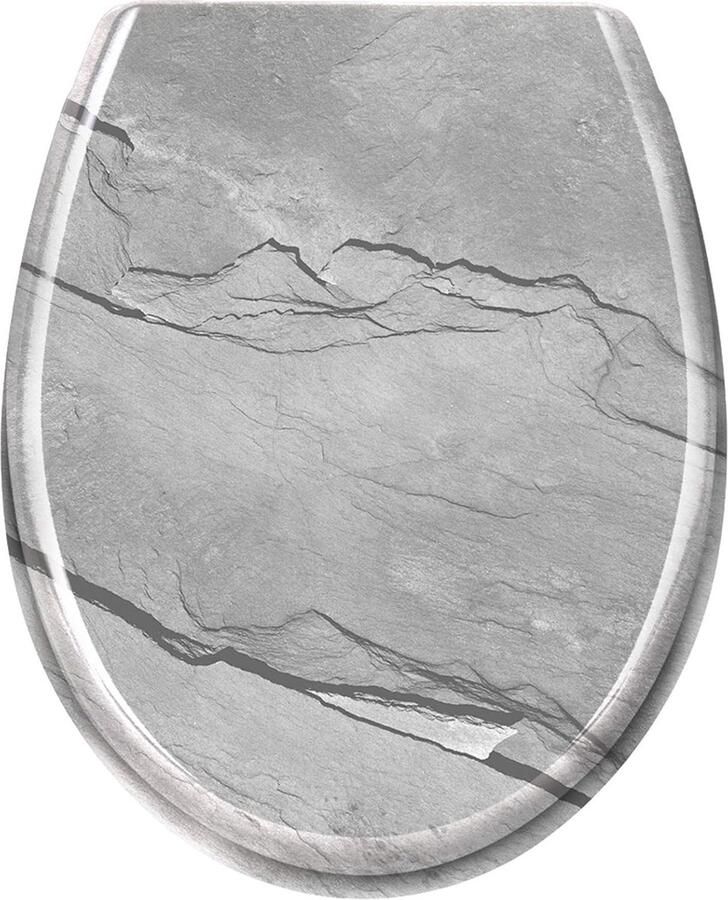 Toiletbril met Softclose en Automatisch Sluitingsmechanisme Universele Maat Duroplast Marmer