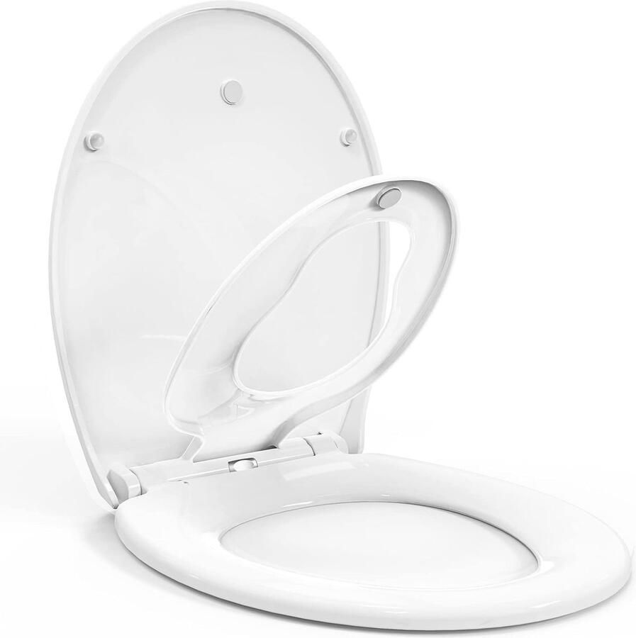 Toiletbril met Softclose & Kinderzitje Antibacteriële en Eenvoudig te Installeren Ideaal voor Peuters