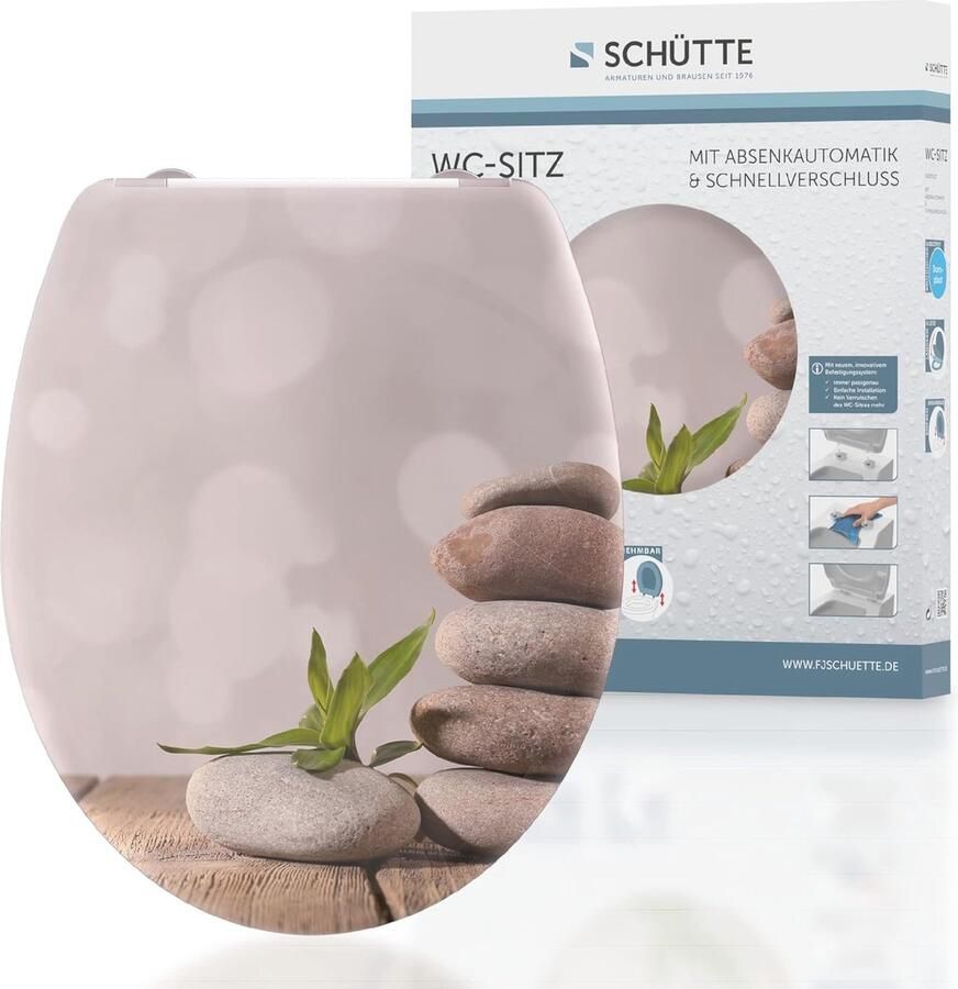 Toiletbril met Softclose en Motief Duroplast WC-deksel met Snelsluiting Max. Belastbaarheid 150 kg