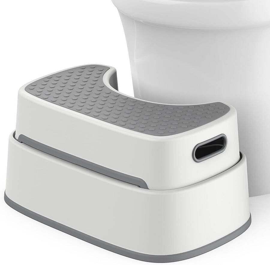 Toiletkruk voor Volwassenen en Kinderen Anti-slip Poep Kruk met Verstelbare Hoogte