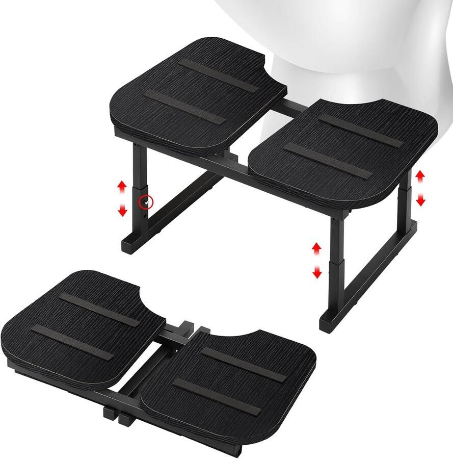 “Toiletkruk voor Volwassenen – Houten Kruk met Antislip Ergonomisch Ontlasting Hulpmiddel voor Natuurlijke Zitpositie Draagbaar Zwart”