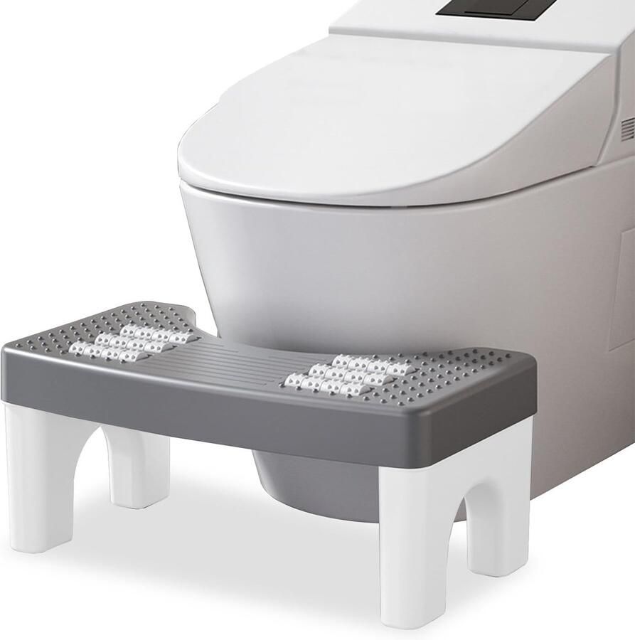 Toiletkruk voor volwassenen poef met voetmassage verbetering van de toilethouding helpt bij verstopping aambeien en prikkelbare darmsyndroom 40 x 21 x 17 cm