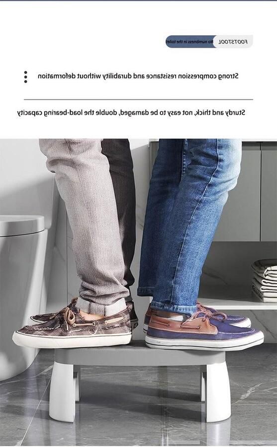 Toiletkrukje 17 cm Heavy Duty Kunststof Draagbaar Volwassenen Badkamer Voetenkruk