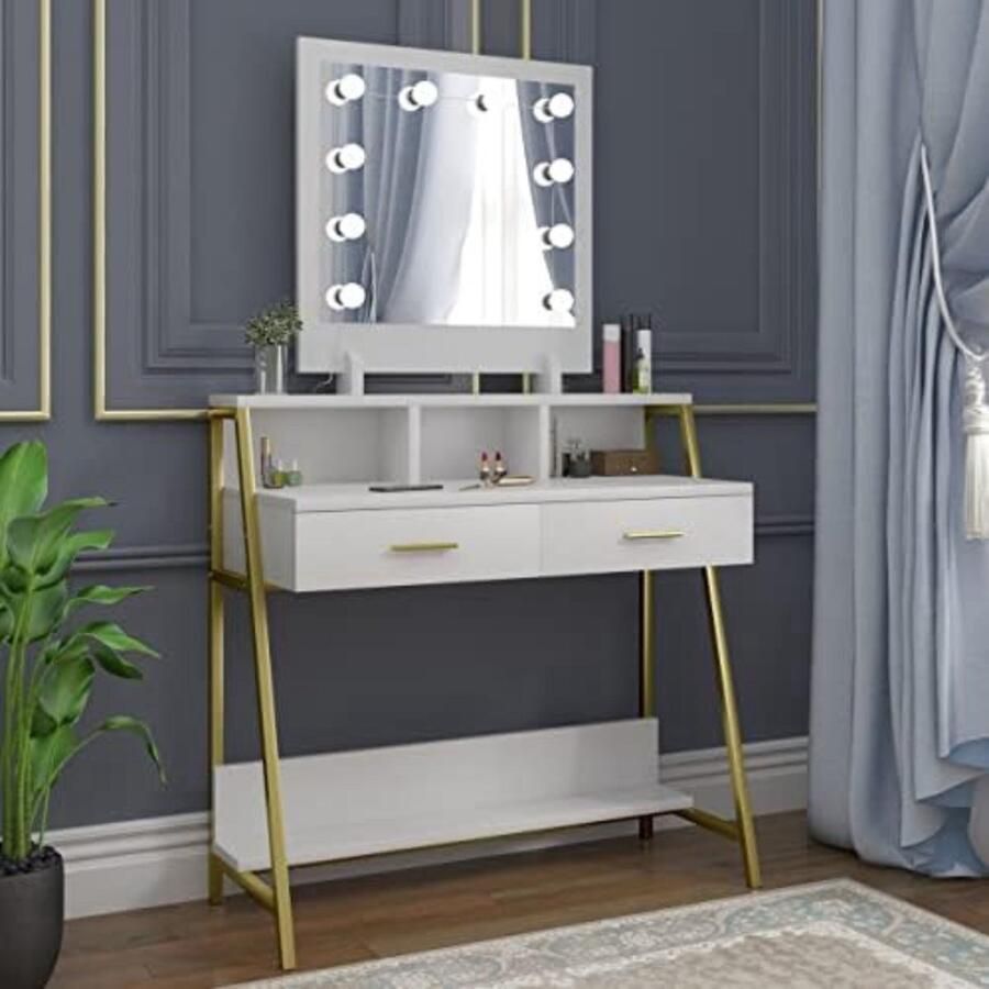 Toilettafel Kaptafel Met Spiegel Make Up Tafel