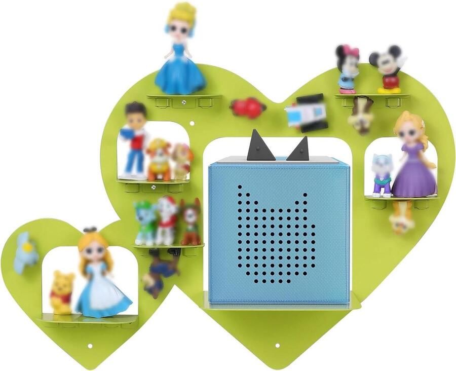 Tonie rek voor kinderkamer wandrek 1 stuk groen metaal