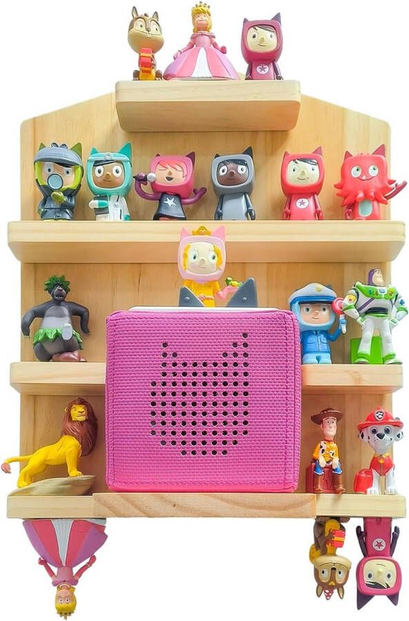 Toniebox Rek met ruimte voor 28 Tonie-figuren Tonie Box magnetisch wandrek voor kinderen om te spelen en te verzamelen (huizen)