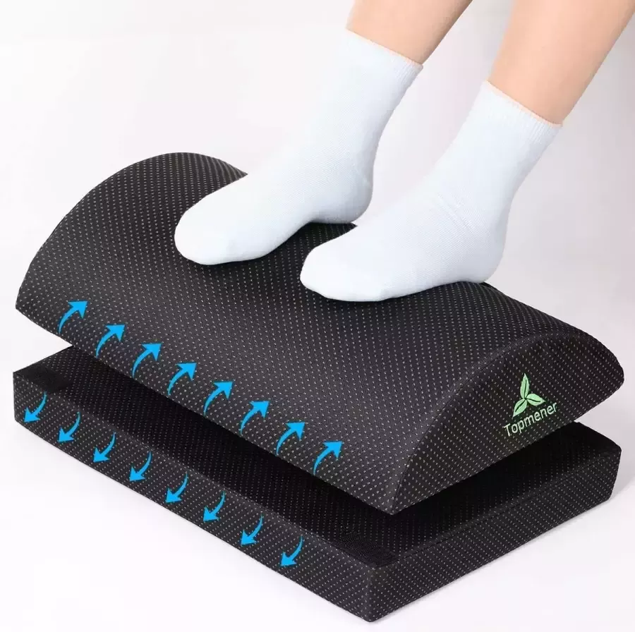 Topmener Voetsteunkussen voetsteun kantoor ergonomisch verstelbaar onder bureau met massagepunten wasbare overtrek draagbare handgreep voor thuis werk kantoor en reizen 43 x 30 x 15 cm