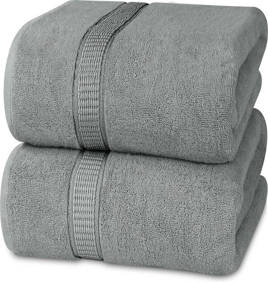 Towels Premium Jumbo Badlaken (90 x 180 cm) 2 Pak 100% Ringgesponnen Katoen Zeer Absorberend en Snel Droog Extra Grote Badhanddoek Superzachte hotelkwaliteit Handdoek (KoelGrijs)