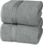 Towels Premium Jumbo Badlaken (90 x 180 cm) 2 Pak 100% Ringgesponnen Katoen Zeer Absorberend en Snel Droog Extra Grote Badhanddoek Superzachte hotelkwaliteit Handdoek (KoelGrijs) - Thumbnail 1