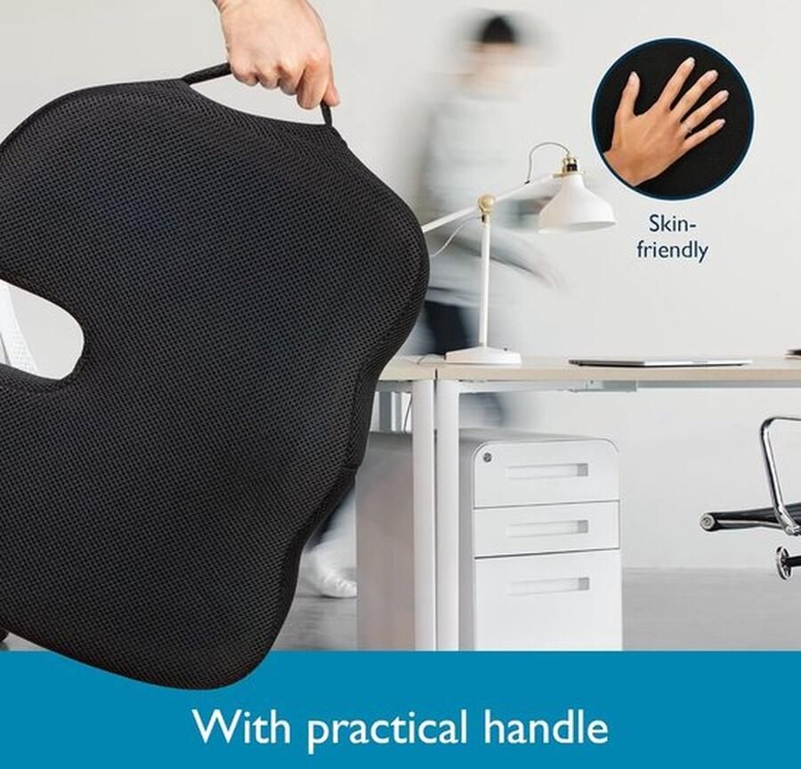 Traagschuim Stuitkussen Visco-Elastisch Zitkussen 45x35x7 cm voor Bureau en Zwangerschap