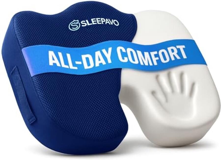 Traagschuim Zitkussen voor Bureau Orthopedische Ondersteuning bij Rugpijn en Ischias Comfortabel Kussen voor Thuis Auto en Vliegtuig