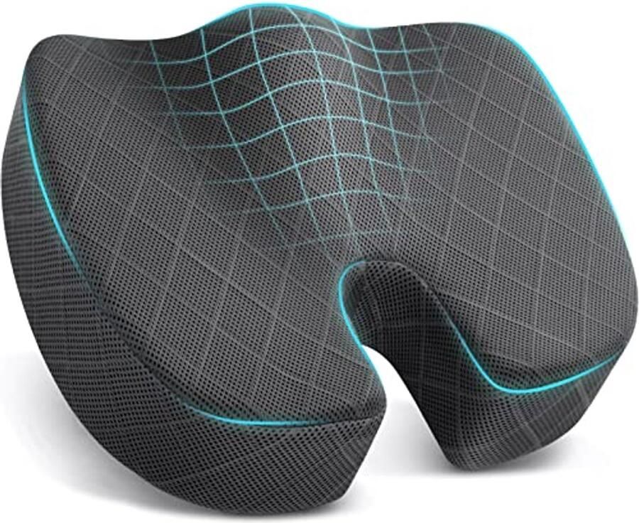 Traagschuim Zitkussen voor Bureaustoel Autostoel en Vliegtuig Pijnverlichting voor Ischias en Stuitbeen