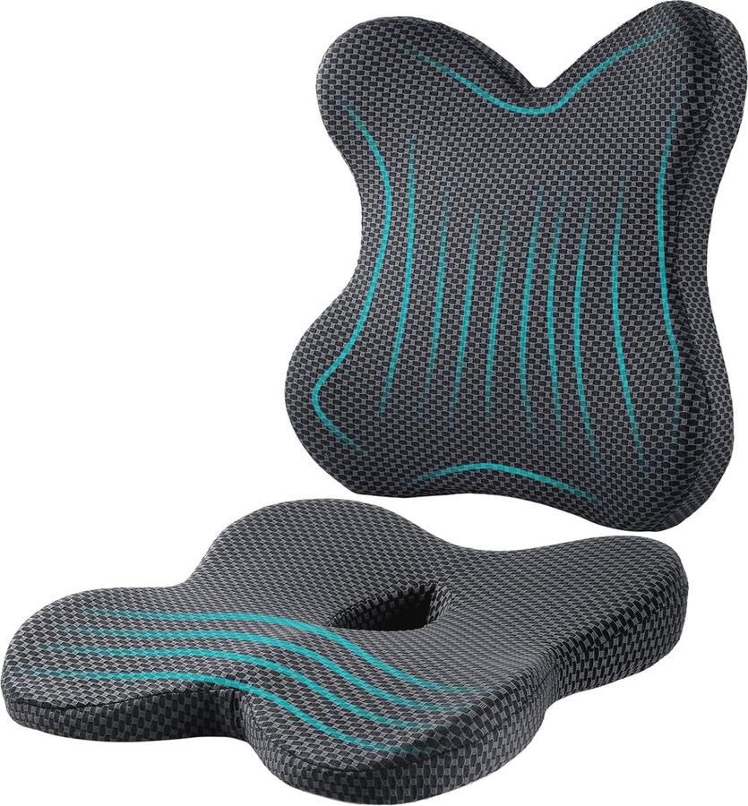 Traagschuim Zitkussen voor Bureaustoel Comfortabele Ondersteuning voor Stuitbeen en Lage Rugpijn