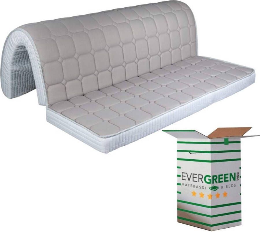 Traagschuimmatras 120 x 190 cm hoogte 10 cm opvouwbare zitting voor bank slaapbank anti-allergische hoes in wit orthopedisch met bevestigingsriemen slaapbank Memory