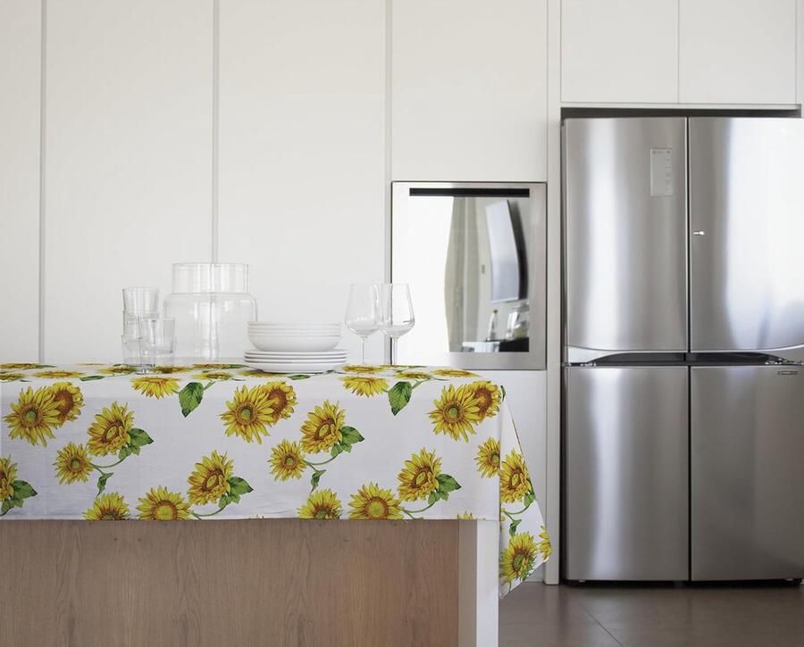 Traditioneel tafelkleed Waterdicht en vuilafstotend 4 Personen 140 x 140 cm Zonnebloemen