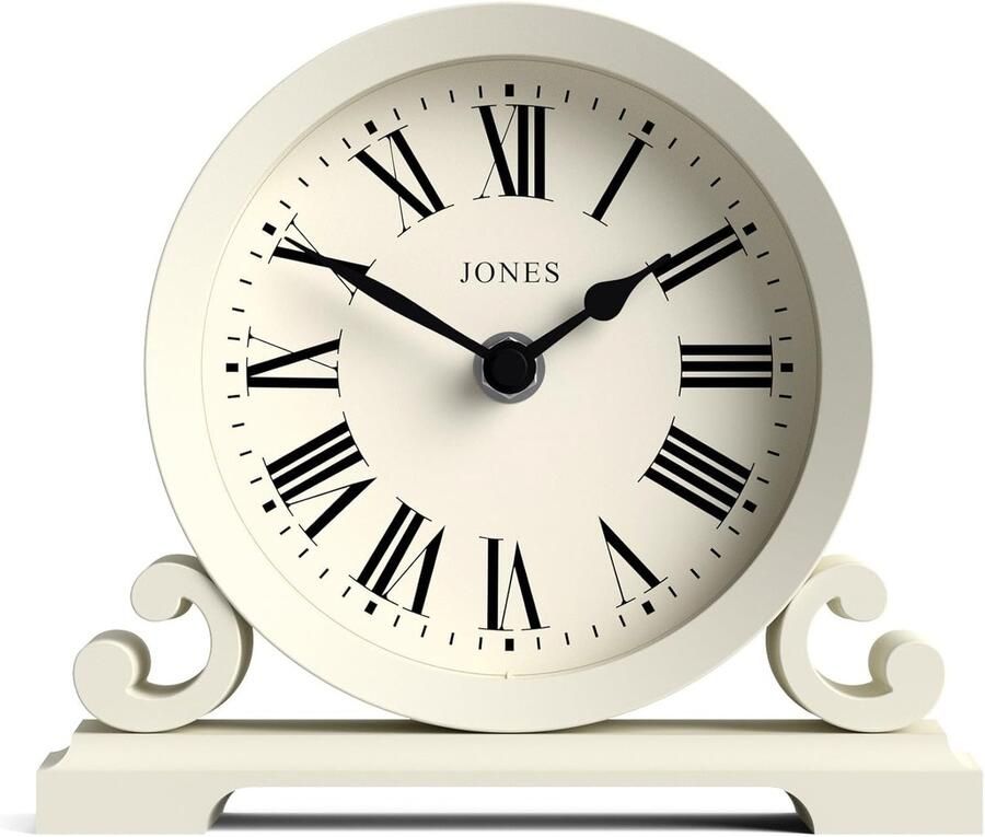 Traditionele mantelklok dubbel scrollontwerp wit