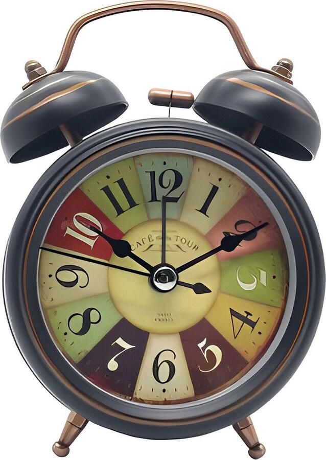 Traditionele Wekker Nostalgie Retro 12.5x8.8cm Metaal Klassieke voor Slaapkamer Keuken Bureau Nachtkastje Zwart