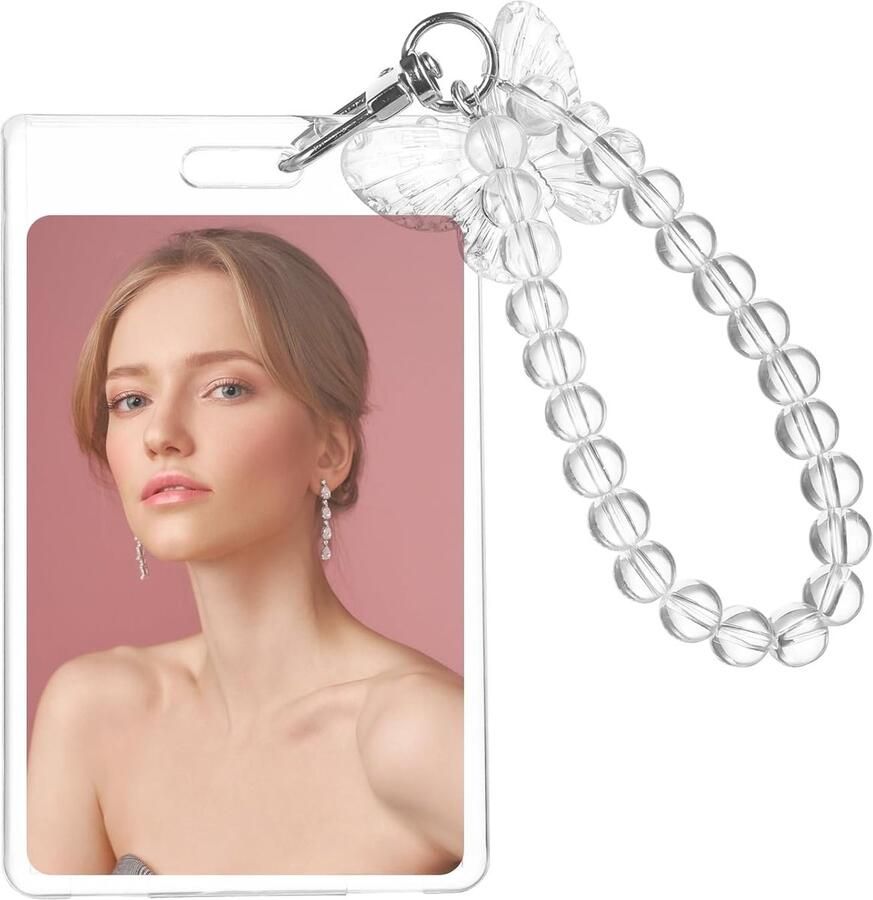 TRANKIELO Premium Acryl Fotokaarthouder Helder Sleutelhanger Ontwerp Grootte 11 3 x 6 4 cm Geschikt voor ID Bank en Studentenkaarten