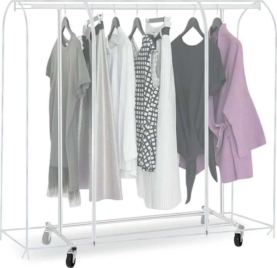 Transparant Kledingrek met Ritssluiting Bescherming Kleding 1 stuk 50x150x180 cm