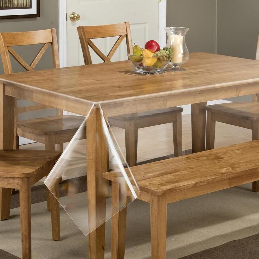 Transparant PVC-tafelkleed Duurzaam en waterdicht 1 stuk 100% polyester