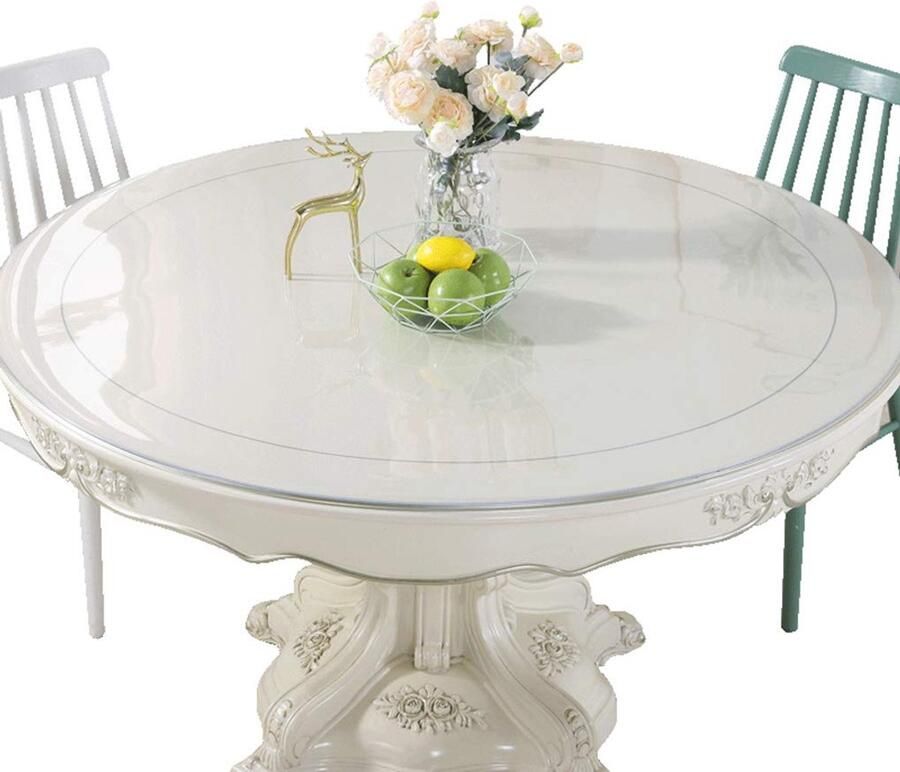 Transparant Tafelkleed Bescherming tegen Krassen 1 stuk 90 cm diameter 100% PVC