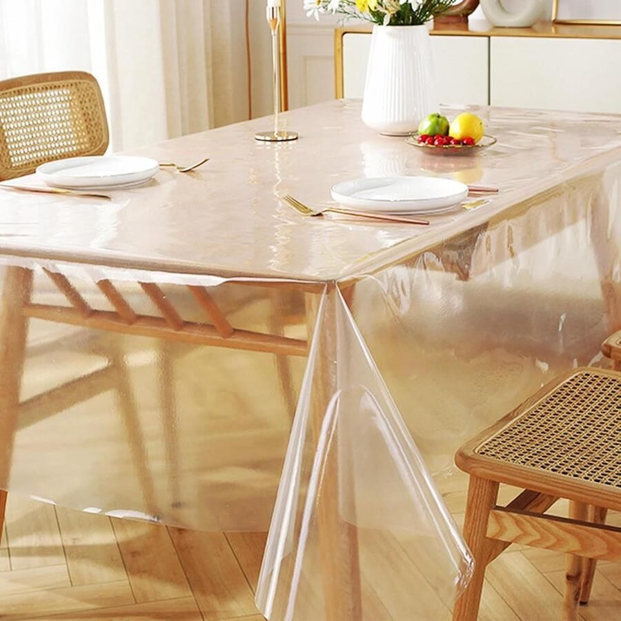 Transparant tafelkleed Bescherming tegen krassen en vlekken 1 stuk PVC 153 x 259 cm