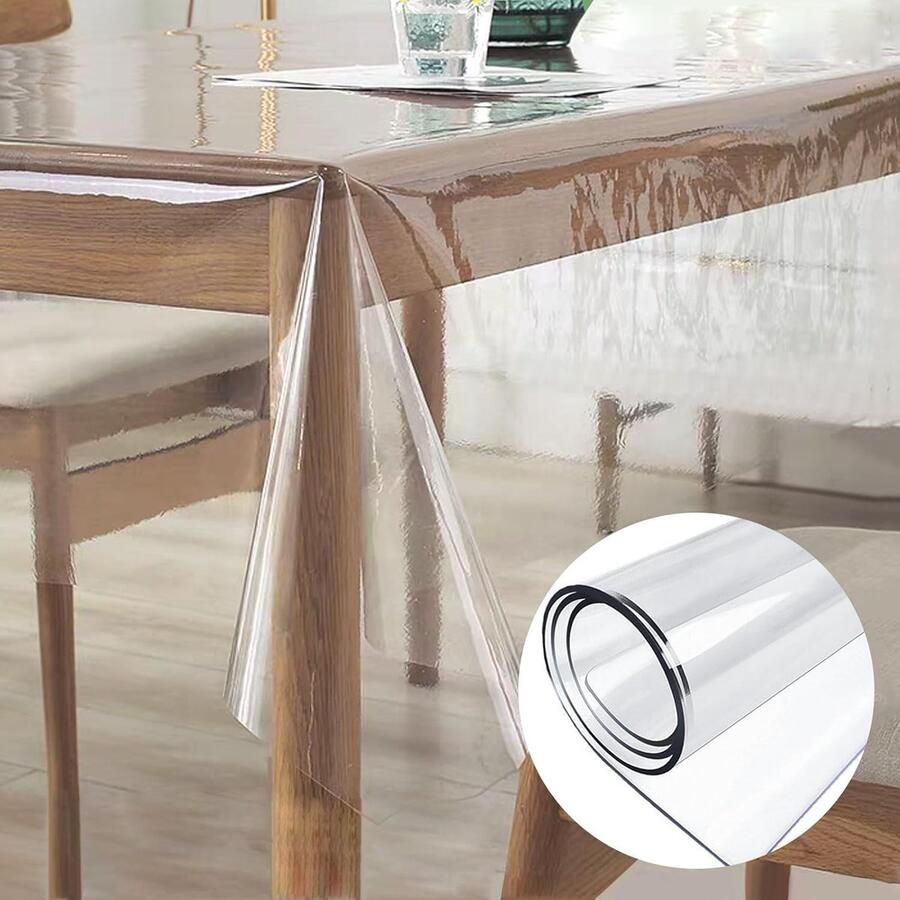 Transparant Tafelkleed Waterdicht en Afwasbaar 1 stuk PVC 140 x 140 cm