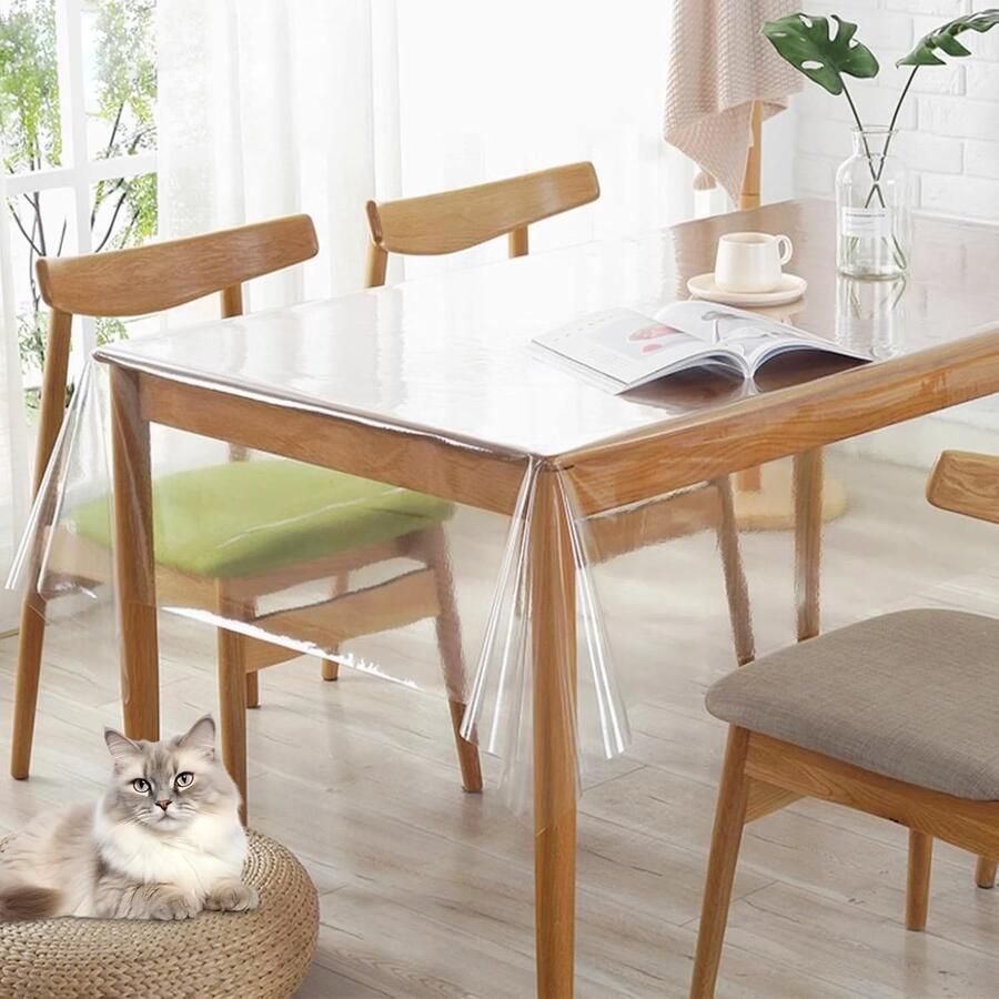 Transparant tafelkleed waterdicht en oliebestendig 153 x 259 cm pvc