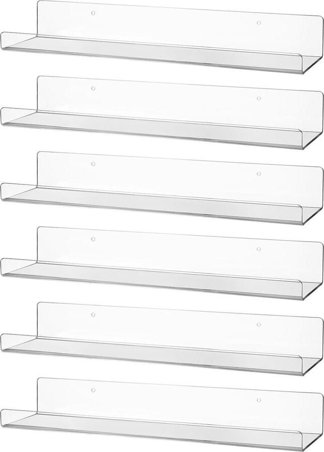 Transparant Wandrek van Acryl Modern Design 6 Stuks 38 cm