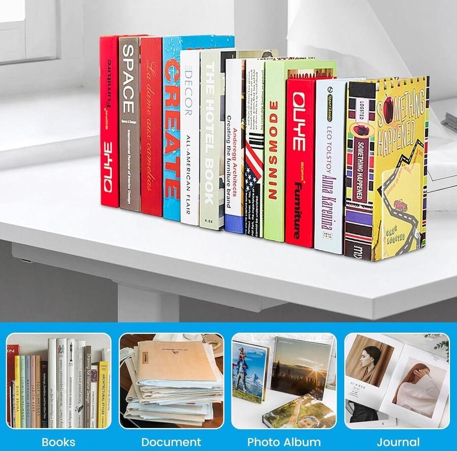 Transparante acryl boekenstandaard 8 stuks voor school thuis kantoor bibliotheek slaapkamer en bureauorganisatie boekensteun