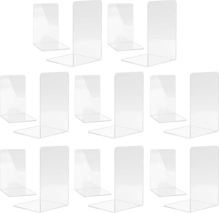 Transparante acryl boekensteunen 8 paar met antislip eindigt Boekhouder voor planken bureau organizer voor kantoor school en bibliotheek