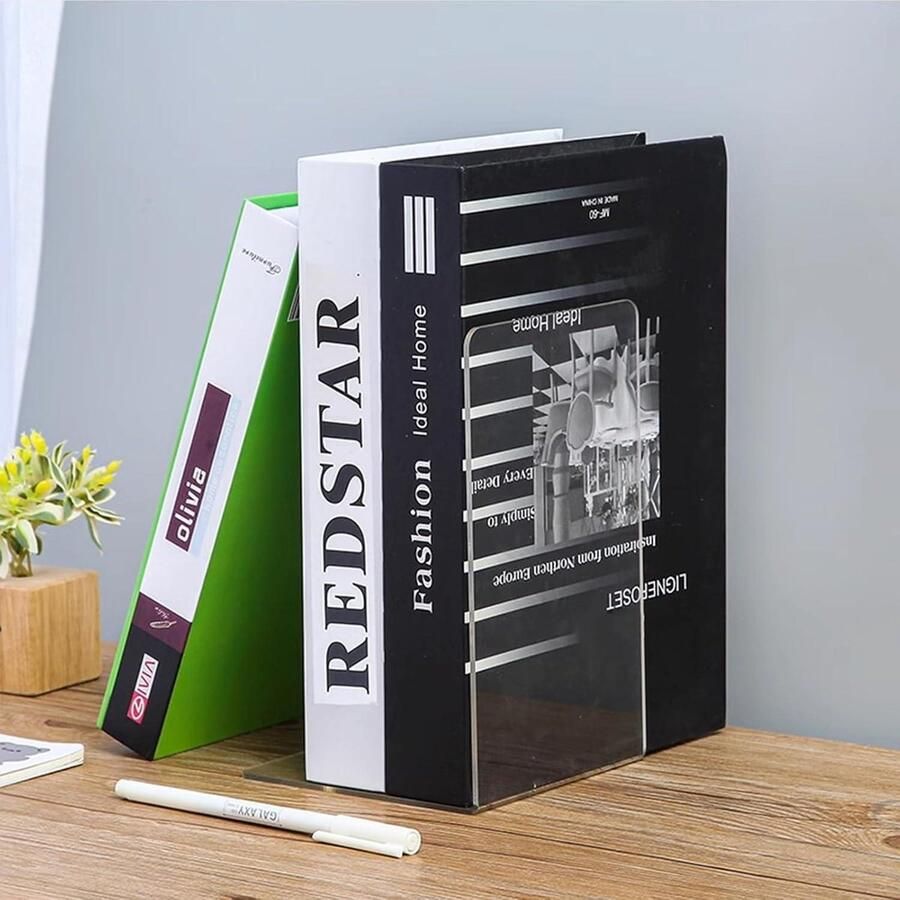 8 stuks transparante acryl boekensteunen met antislip stickers boekensteunen voor boekenkast slaapkamer bibliotheek kantoor