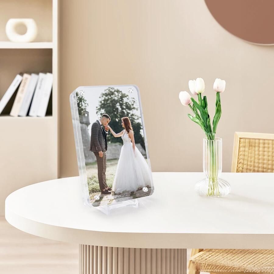 Transparante Acryl Fotolijst Dubbelzijdig Desk Display 2 Stuks 15 x 10 cm