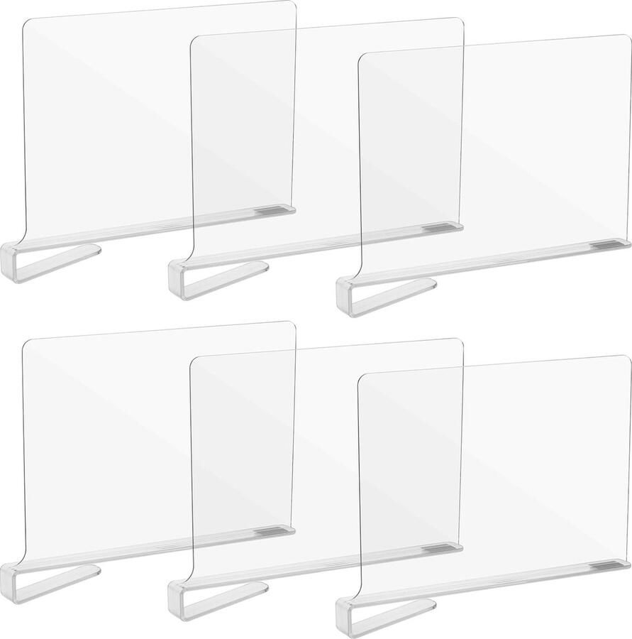 Transparante Acryl Kast- en Rekverdelers voor Slaapkamer en Keuken Set van 6