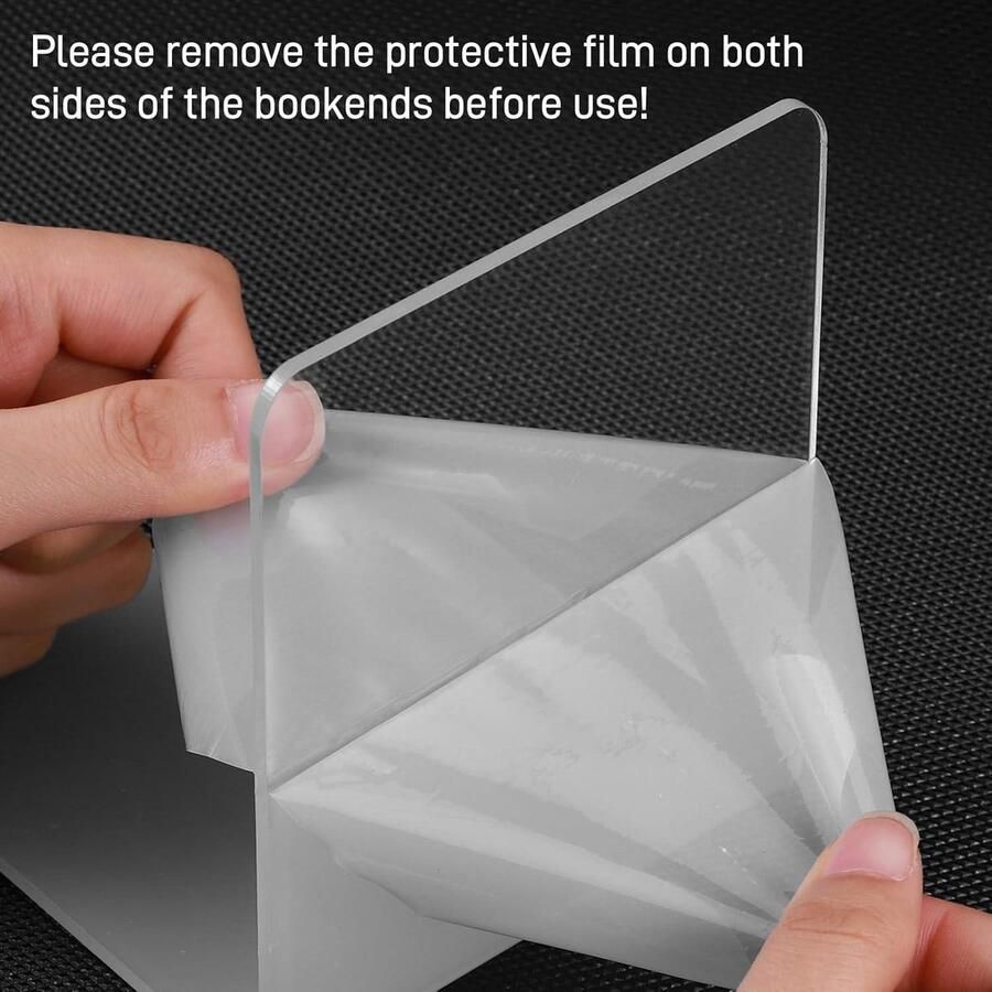 Transparante acryl L-vormige boekensteunen set van 4 bureau- en bibliotheekdecoratie