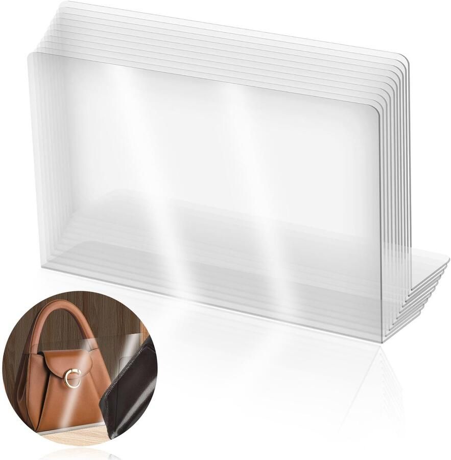 Transparante Acryl Plankverdelers voor Kledingkasten en Meer Set van 10 Stuks