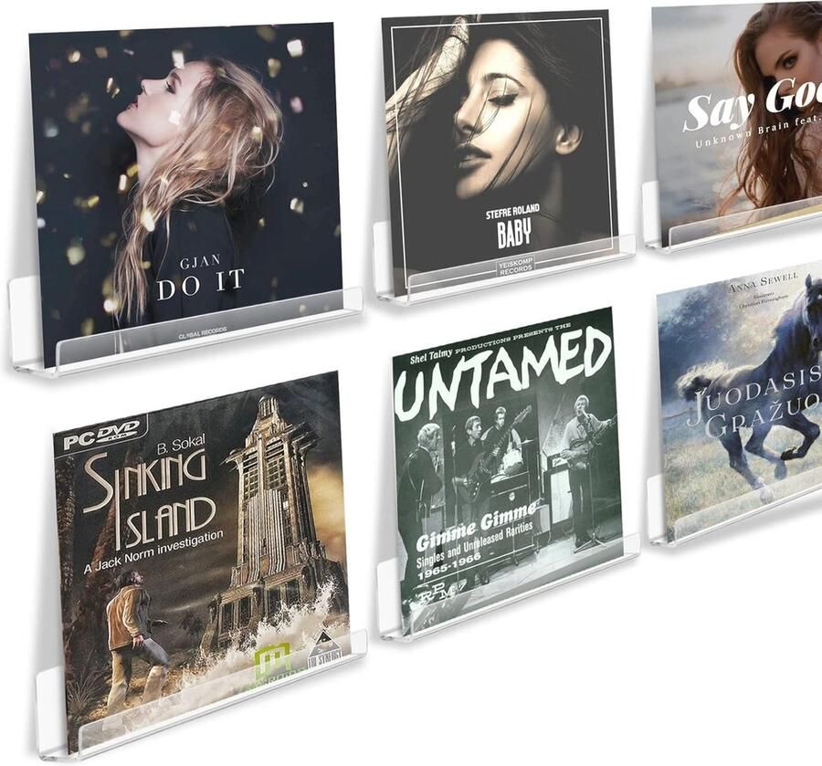Transparante acryl wandplanken voor elpees 6 stuks LP rek Album display