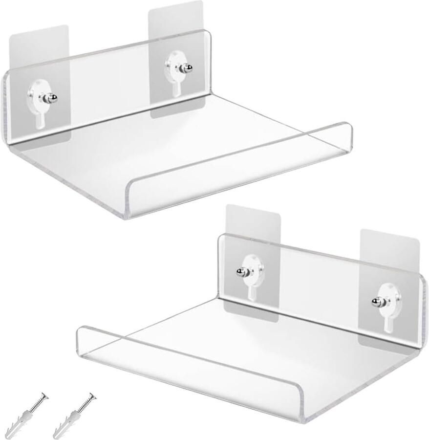 Transparante Acryl Wandplanken Zwevende Planken 2 Stuks 20 x 10 cm Acryl